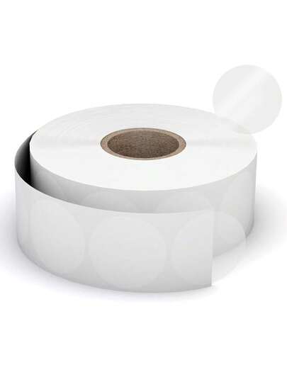 500pcs/Roll Transparent Round Seal Labels, Gift Box Decoration, 1/1.5 Inch Transparent Round Gift Packaging Sealing Stickers, Adhesive Stickers,School Supplies,Back To School