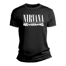 Playera Nirvan Nevermind Kurt Cobain Banda Rock - Negro - Ver 1