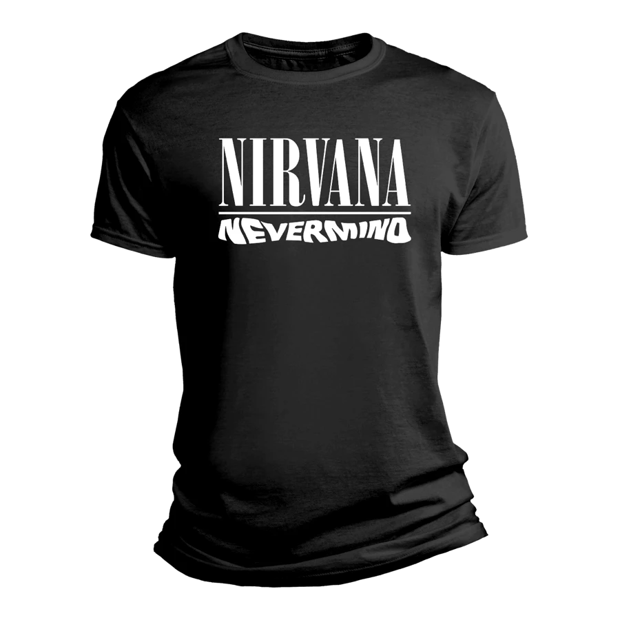 Playera Nirvan Nevermind Kurt Cobain Banda Rock - Negro - Ver 1