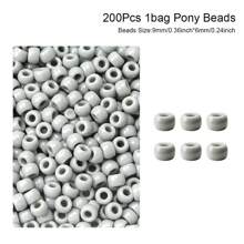 100/200pcs Acrylic Pony Beads Multicolor Plastic Bucket Beads For Jewelry Making DIY Braid Bracelet Necklace Pendant