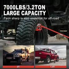 Farm Jack,48" High Lift Farm Jack,7000 Lbs Capacity Ratcheting Off Road Farm Jack, Utility Heavy-Duty Farm Jack For Tractor, Truck, SUV, Bumper Lift, Lift Height 6-48 Inches - Black+Red - View 1