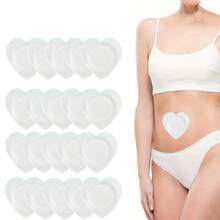 20Pcs Castor Oil Pack Wrap, Castor Oil Patches Castor Oil Wrap In Belly Button, Spunlace Cloth Castor Oil Pack Castor Oil Patches, Self-Adhesive Castor Oil Compress Castor Oil Wrap Pads, White