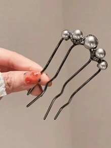 1/2pcs Elegant Chinese Style Faux Pearl 4-Prong Bun Maker Hair Stick Comb Accessory, Hair Accessories For Women, Hair Tools, Beauty Accessories, Curly Hair Accessories, Hair Accessory, Hair Accessories For Women, Fall, Travel, Hair Tools, Accessories Women, Hair Stuff, Fall, Hair Accessories Women, Hair Tools, Hair Stuff, Stuff, Beauty Accessories, Gifts, Travel, Gifts For Women, Hair Stuff, Stocking Stuffers