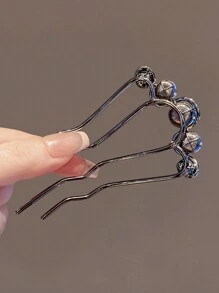 1/2pcs Elegant Chinese Style Faux Pearl 4-Prong Bun Maker Hair Stick Comb Accessory, Hair Accessories For Women, Hair Tools, Beauty Accessories, Curly Hair Accessories, Hair Accessory, Hair Accessories For Women, Fall, Travel, Hair Tools, Accessories Women, Hair Stuff, Fall, Hair Accessories Women, Hair Tools, Hair Stuff, Stuff, Beauty Accessories, Gifts, Travel, Gifts For Women, Hair Stuff, Stocking Stuffers