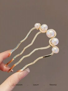 1/2pcs Elegant Chinese Style Faux Pearl 4-Prong Bun Maker Hair Stick Comb Accessory, Hair Accessories For Women, Hair Tools, Beauty Accessories, Curly Hair Accessories, Hair Accessory, Hair Accessories For Women, Fall, Travel, Hair Tools, Accessories Women, Hair Stuff, Fall, Hair Accessories Women, Hair Tools, Hair Stuff, Stuff, Beauty Accessories, Gifts, Travel, Gifts For Women, Hair Stuff, Stocking Stuffers