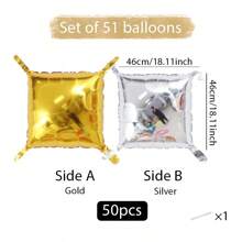 50 tấm tường bóng bay nhôm mạ crôm vuông hai mặt, bộ vòm bóng bay bằng nhôm kim loại 46cm, thích hợp cho tiệc độc thân, kỷ niệm, đám cưới, ngày lễ tình nhân, trang trí phông nền tiệc sinh nhật (nhiều màu) - 50 CÁI - Xem 22
