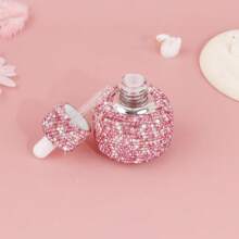 1.01oz Bling Crystal Glass Dropper Bottle, Pink Sparkling Refillable Perfume Vial, Lotion Dispenser, Aromatherapy Oil Bottle, Cosmetic Sample Container, Travel Essential, Portable Accessories Storage