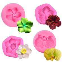 1pc 3D Silicone Flower Shape Mold For DIY - Pink - View 1