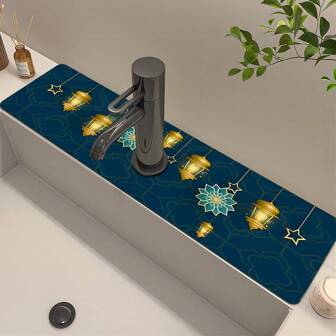 1 件咖啡垫 - 隐藏污渍吸收橡胶背衬速干垫适用于厨房柜台咖啡吧配件碗碟干燥垫适用于咖啡机咖啡机咖啡壶浓缩咖啡机