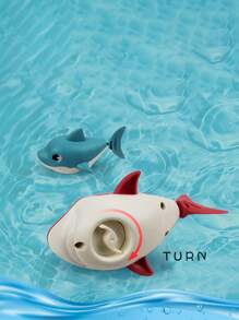 1/2/4 piezas Adorable juguete de baño en forma de tiburón para bebé, regalo para jugar con agua en verano (color aleatorio)