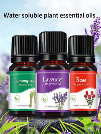 8件/6件/18件精油，3件/2件/1件精油，水溶性香薰油，空气清新剂芳香疗法，用于加湿器，芳香疗法石，蜡烛，扩散器（薰衣草，玫瑰，柠檬，薄荷，海洋）10ml油，适用于客厅，卧室，厨房，圣诞节，新年