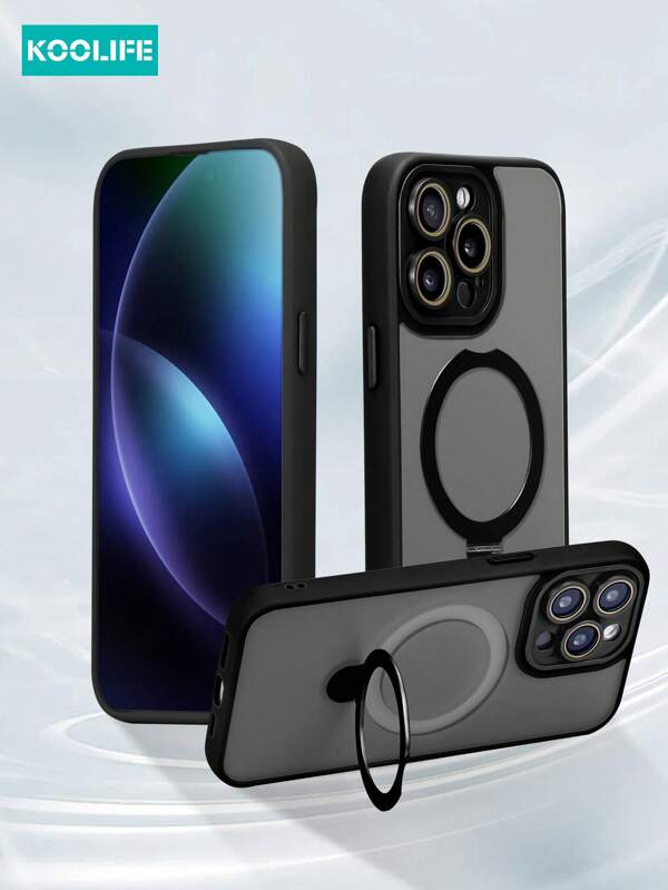 1 Stück Koolife kabellose Ladestation Schutzhülle mit Linsenfilm, Magnethalterung, PC+TPU Material, mattierter Spritzlack-Finish, kompatibel mit iPhone 14/14 Plus/14 Pro/14 Pro Max, 15/15 Pro/15 Plus/15 Pro Max, 16/16 Pro/16 Plus/16 Pro Max