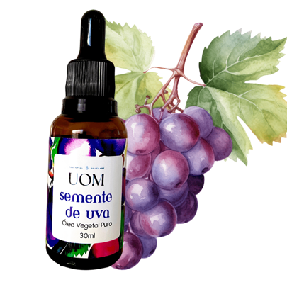 Óleo Vegetal Semente de Uva 100% Puro UOM 30ml