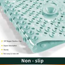 Non-Slip Bath Mat For Tub With Drain Holes And Suction Cups - Ideal For Everyone - Machine Washable Bathtub Mat Home Bathroom Decor Bath Rug Floor Carpet Outdoor Rug Door Mat Fall Decor Bathroom Accessories Back To School Entryway Decor - Multicolor - View 6