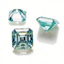 1 pieza de diamante rústico de moissanita negra de alta calidad, corte Asscher no convencional, claridad VVS, apto para la fabricación de joyas y personalización - mar azul - Ver 5