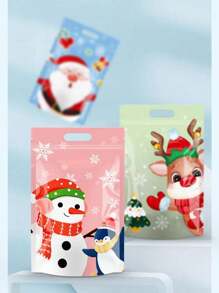 25 件/50 件/包圣诞糖果/零食/饼干袋，密封食品储藏袋，适用于平安夜和圣诞节礼物 - 彩色 - 查看 6