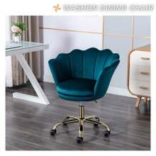 WAHSON OFFICE CHAIRS 1PC Wahson Velvet Swivel Office Chair Height Adjustable Desk Chair For Bedroom/Dressing Table (White) - Teal Blue - View 6