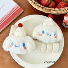 Sanrio مجموعة من 2 قطعة غطاء واقي لمقبض الباب بتصميم ميميلودي، ديكور كرتوني كاواييي لحماية الباب من الاصطدام، ديكور منزلي مضاد للكهرباء الساكنة لحماية الجدران في غرفة النوم وغرفة المعيشة