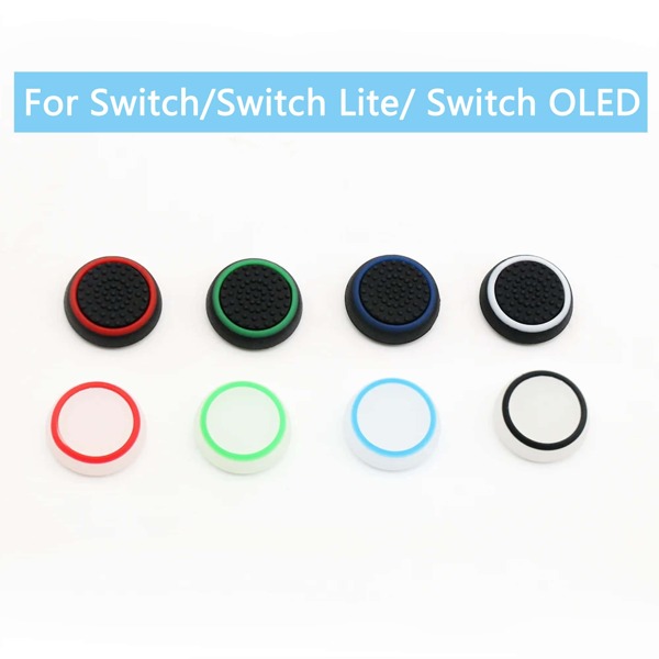 Xahpower 4 Pcs Non-Slip Silicone Analog Joystick Thumb Stick Grip Luminous Caps Compatible With Switch/ Switch Lite/ Switch OLED/ NS Lite Controller