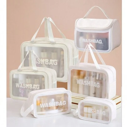 6 件/套悬挂式双层/单层旅行化妆包套装，便携式洗漱包，用于洗漱、沐浴、化妆收纳、随身携带、美容收纳、海滩、干湿分离、游泳、女生化妆包、护肤包、月经包、防水旅行洗漱包，多功能收纳包，用于存放和分类粉底、BB 霜、眼影、眼线液、睫毛膏、荧光笔、遮瑕膏、乳液等化妆品