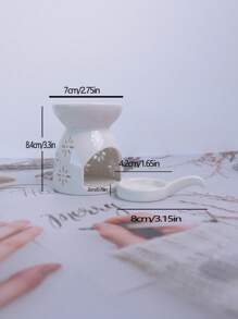 Ceramic Firework Candle Holder, Essential Oil Diffuser, Home Decor Incense Burner Gifts Birthday Graduation - White - View 3