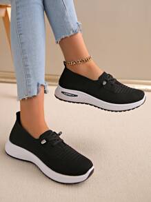 Casual Sports Slip-On Anti-Slip Flat Elastic Breathable Fashion Old Beijing Cloth Shoes For Middle-Aged And Elderly - Black - View 7