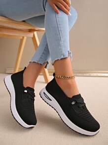 Casual Sports Slip-On Anti-Slip Flat Elastic Breathable Fashion Old Beijing Cloth Shoes For Middle-Aged And Elderly - Black - View 6