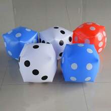 30 厘米巨型充气骰子，户外趣味超大充气骰子，适用于室内/户外大型游戏、地板游戏、有趣的派对游戏和活动、情人节礼物/新年礼物 - 藍色 - 查看 4