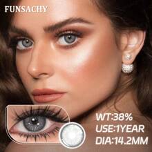 FUNSACHY 14.2mm Natural Color Soft Contact Lenses, Annual Disposable, Suitable For Halloween Costume Play - Grey - View 4
