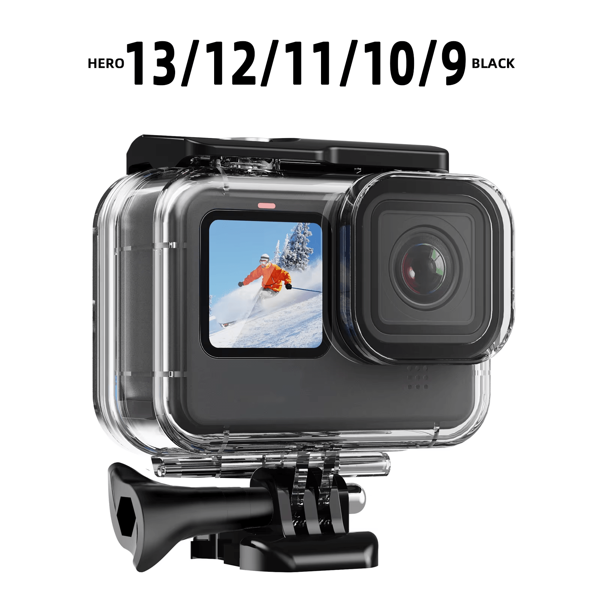 Case Waterproof For GoPro Hero 13 12 11 10 9 Black 60M Housing Diving Protective Anti-Drop Protective Shell Scratch Avoidance