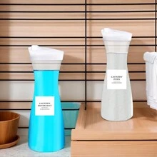 1 件装洗衣粉分配器瓶，带防水标签，适用于洗衣液、织物柔顺剂、漂白剂、香味增强剂珠子洗衣房装饰收纳 - 無色 - 查看 4