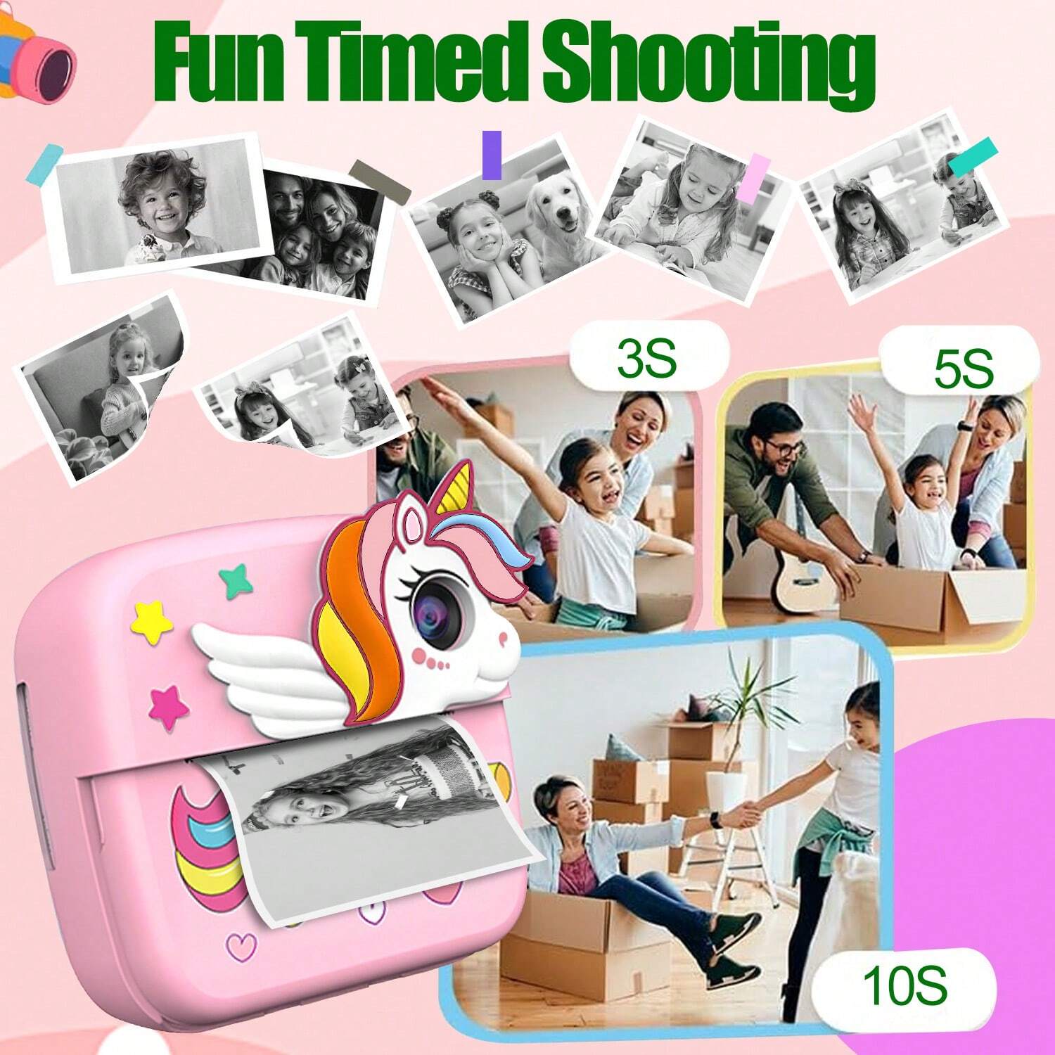 IPlay ILearn Fotocamera Touch Per Bambini 3-6 Anni - HD 1080P Con Scheda 32 GB - Robot Trasformabile
