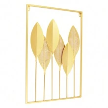 3 Pack Gold Metal Wall Art For Living Room, Large Leaf Frame Accent Leaves Wall Decor Home - 金色 - 查看 10