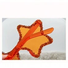 1 Pc Y2K Vintage Style Dopamine Fashion Glasses With Stars Design, Handmade Rhinestone Decoration, Frameless, Unique And Fashionable, Ideal For Wedding, Beach Party, Dance Party And Outdoor Activities Shades Beach Accessories Halloween Beach Accessories For Women Glasses Shades Basics Fall Winter Women Outfits Clothes Business Casual Gifts