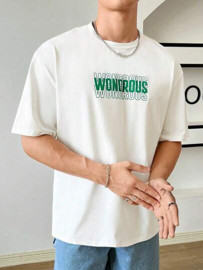 Playera Hombres Camiseta con estampado de letra MODERNO FASHION