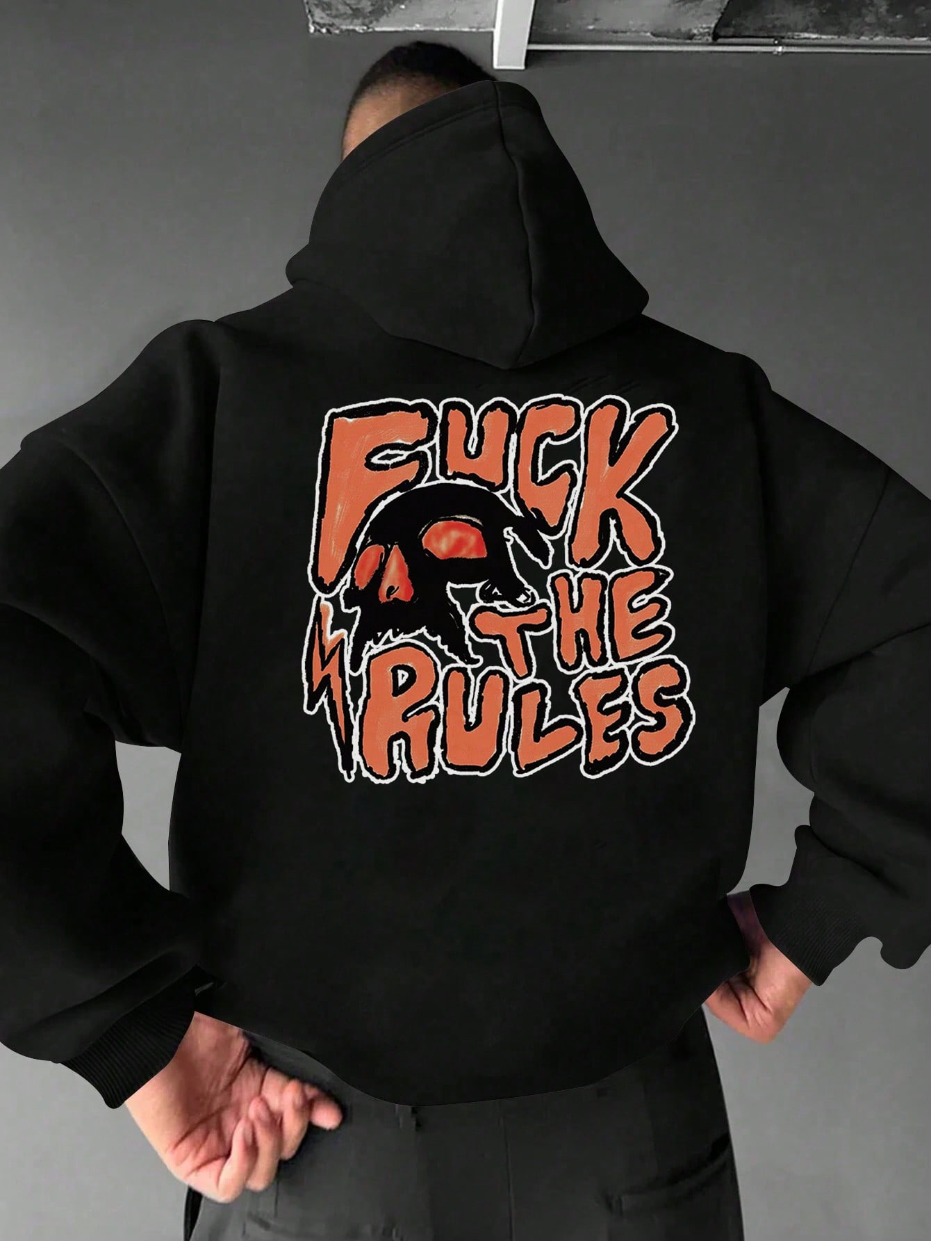 Men's Tropical Slogan Print Fleece Hoodie Sweatshirt