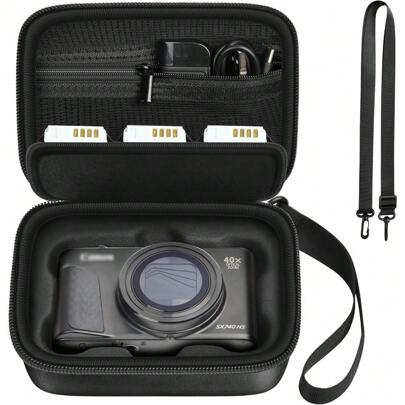 ALKOO Canon PowerShot SX740/SX720/G7X Mark II/G7X Mark III Camera Case With Padded Lining And Protective Compartment, Mesh Pockets For Storage Cards And Accessories - Packaging Only