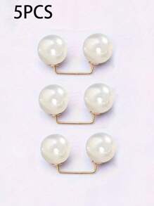 Juego de 3 piezas/5 piezas/20 piezas de broches de perlas para ropa, imperdibles antideslizantes para ajustar la cintura del vestido, el cuello y asegurar la bufanda, accesorios de moda, botones de perlas de imitación de 0.43 pulgadas
