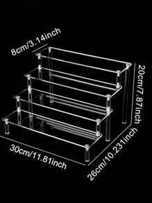 1 件亚克力化妆品收纳盒，多层展示架，适用于香水、护肤品、化妆品、浴室、卧室、家居装饰，坚固的梯形设计 - 彩色 - 查看 16