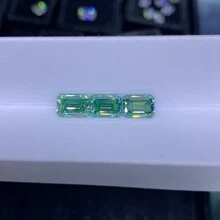 1pc High Quality Fashion Moissanite Fancy Cut Emerald Green Gemstone For Jewelry Setting And Decoration - Green - View 8