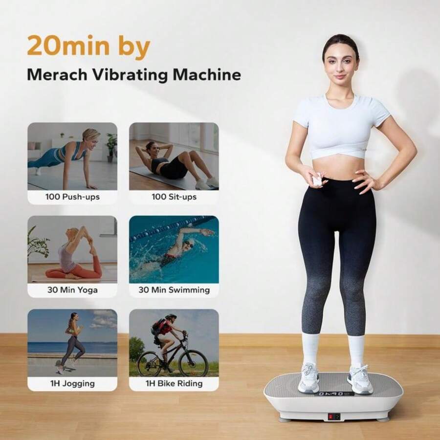 MERACH Vibration Plate Exercise Machine, Lymphatic Drainage Machine ...