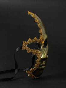 1 件复古金色和银色水钻化妆舞会面具威尼斯舞会万圣节派对面具 - A - 查看 5