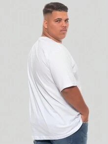 Basic Men's Plus Size T-Shirt 100% Cotton Quality From GG To G3 - trắng - Xem 3