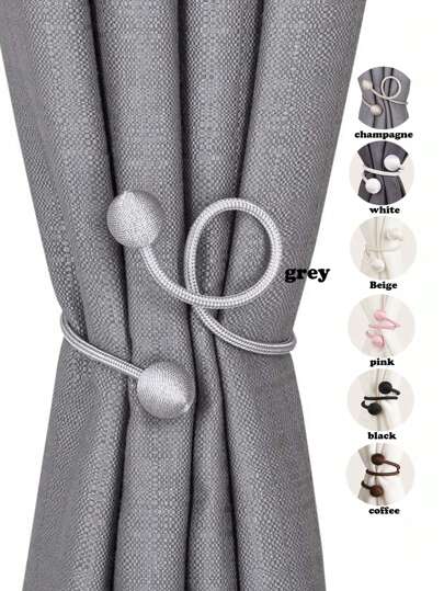 1 pezzo/2 pezzi/4 pezzi Fermagli per tende a pallina attorcigliata, disponibili in vari colori e dimensioni