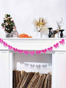 12 件装饰艺术毡蝴蝶结花环 - 多节日 3D 粉色蝴蝶结花环，适用于家庭和派对装饰 - 适用于情人节、圣诞节、万圣节、复活节、感恩节的多功能悬挂装饰 - 无需电力 - 彩色 - 查看 11