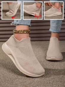 Neue leichte Freizeitschuhe für Frauen, bequeme Sneaker, atmungsaktiv und staubdicht, mit Sockendesign für einfaches An- und Ausziehen, modischer, vielseitiger Freizeitstil, geeignet für verschiedene Anlässe, Unisex/Paar-Design