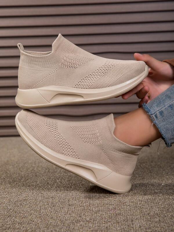 New Light Casual Shoes For Women, Comfortable Sneakers, Breathable And Dust-Proof, With Sock Design For Easy Wear, Fashionable Casual Versatile Style, Suitable For Various Occasions, Unisex/Couple Design