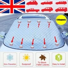 Car Windscreen Cover Front Magnetic Windshield Cover Car Front Window Sunshades Protector Cover With Wing Mirror Cover For Winter Snow Ice Frost Dust Anti-UV For All Seasons (145 X 110 Cm) - Silver - View 1