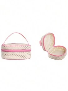 1set Baby Polka Dot Print Polyester Diaper Bag & Pacifier Bag - Pink - View 4