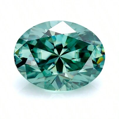1pc High Quality Uncut Moissanite Fancy Shaped Green Diamond (VVS Clarity), Jewelry Decorative Center Stone